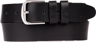 Petrol Industries Riem Heren - Broekriem - Verstelbaar - Leer - Zwart - 95 cm - L