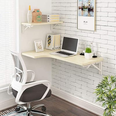 Opklapbare Hoektafel - Wandbureau Studiebureau - Ruimte Besparen - Dubbele Steun - 80x70x50cm - Veelkleurig