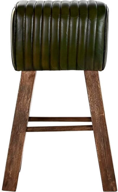 Kruk DKD Home Decor Hout Bruin Leer Groen (41 x 30 x 79 cm)