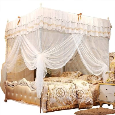 Luxe Mosquito Net voor Bed, Ademend Hoofdeinde met Vier Hoeken, Perfect voor Slaapkamer Decoratie en Bescherming tegen Insecten (180 x 200 x 200)