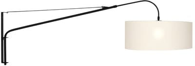 Wandlamp Zwarte Elegant Classy 9323ZW van Steinhauer, met metalen en textiele materialen, 50 cm diameter en 20 cm hoogte, draaibaar en kantelbaar voor binnengebruik
