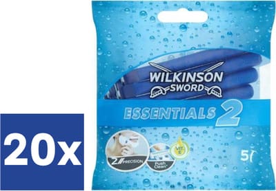 Wilkinson For Men Essentials 2 Wegwerpscheermesjes - 20 x 5 (100 stuks)