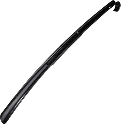 HI Schoenlepel lang - 64 cm - kunststof - zwart - met haak - instaphulp - schoenen