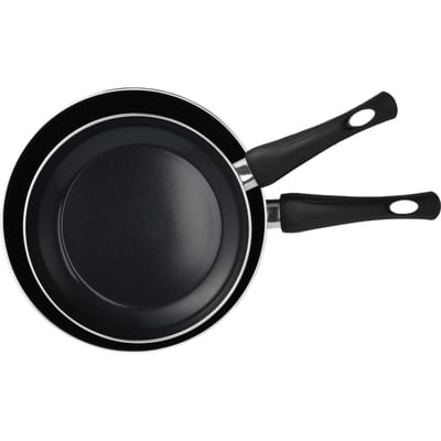 BK Brilliant Koekenpannenset 2-delig - 24/28cm - PFAS-vrije antikleeflaag - Pannenset inductie - Keramische pan - Ovenbestendig tot 160°C - Koudgrepen - Zonder deksel - Zwart