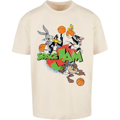 Merchcode Space Jam - Team Oversize Heren Tshirt - XL - Beige