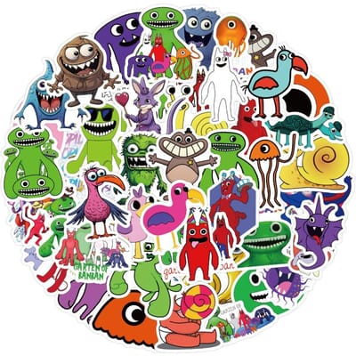 60 Stuks Garten Of Banban Graffiti Stickers Bagage Waterbeker Schrijfwaren Auto Scooter Laptop Koelkast Decoratie Doe-het-zelf Stickers black