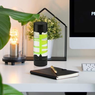 Groen en Zwart Spiraalvormige Vloeistof Timer – Sensorisch Hulpmiddel voor Visuele Stimulatie en Ontspanning