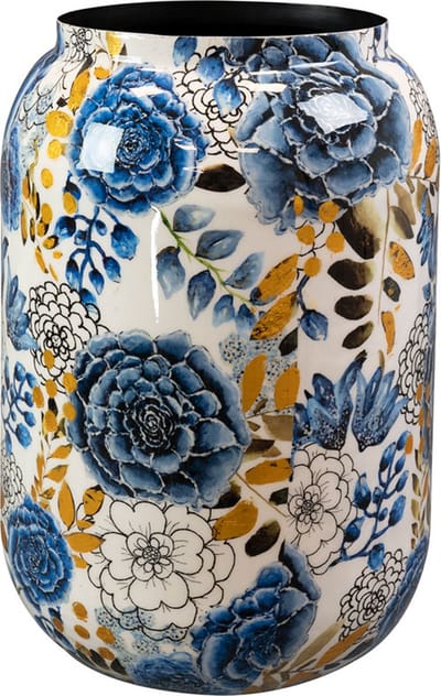 TS Collection - Vaas Dutch blue - 46x62 - Metaal & Epoxy - Exclusieve woonitems voor binnen - Handgemaakt - Unieke print - Designed by Lammie