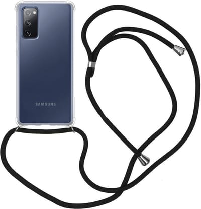 Hoes - Geschikt voor Samsung Galaxy S20 FE - Met Koord - Shock Proof - Siliconen Case - Back Cover - Telefoonkoord - Telefoon Hoesje Shockproof - Telefoonketting - Transparant