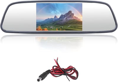 Dailygoods- Spiegelscherm 5 Inch - Universeel - 2 Ingangskanalen - Automatische Videoweergave - Voor MP4/DVD/GPS - Veiligheid Achteruitrijcamera
