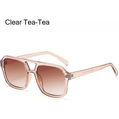 Luxe UV400 Bescherming 70s Zonnebril Vintage Retro Stijl Zwarte Glazen Zomer Bril voor Vrouwen & Mannen beige