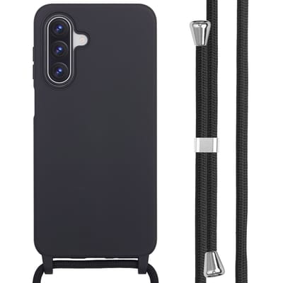 imoshion Hoesje - Geschikt voor Samsung Galaxy A17 (5G) / A17 (4G) - Siliconen hoesje met koord - Zwart