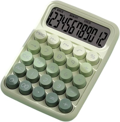 Bureau Rekenmachine - Desktop Calculator - Dagelijkse Berekeningen - Energiebesparende Functie - 11 x 15.5 cm - Groen