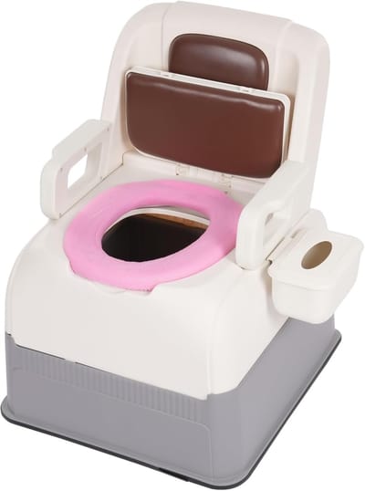 Toiletstoel - Nachtstoel Commode - Thuiszorg Mobiliteit - Inclusief Accessoires - 66x61x78cm - Bruin