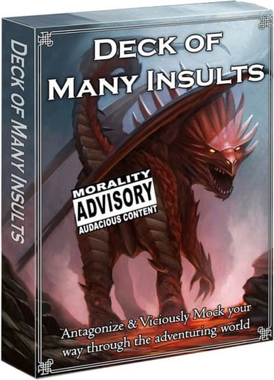 Deck of Many Insults - Kaartspel - 100 Grappige Kaarten vol Beledigingen - Loke Battlemats