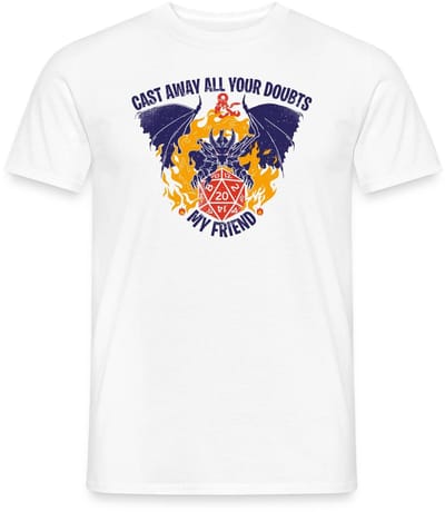 Dungeons And Dragons Hellfire-Draak En D20 Kubus T-Shirt Heren