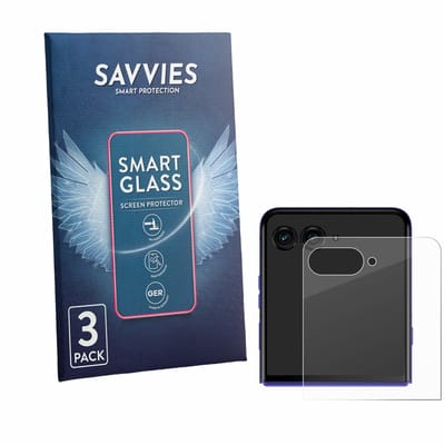 3 Stuks Savvies Screenprotector - geschikt voor Motorola Razr 70 Ultra (Achterdisplay) - beschermfolie glas transparant