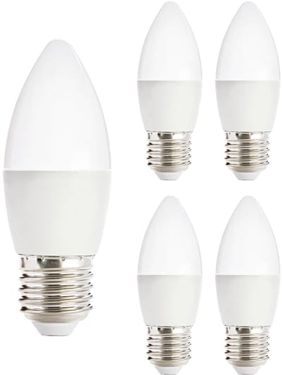 Kobi LED Lamp E27 6W - 470lm - 6000K - 230V - Voor Technische Verlichting of Spiegelkast - Kaarsvorm - 5 stuks