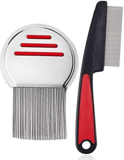 Dailygoods - 2 Stuks Professionele Luizenkam - Effectieve Nissenkam van Roestvrij Staal