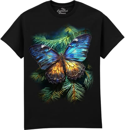 Vlinders Blue Gold Butterfly The Coloured House T-shirt 3XL