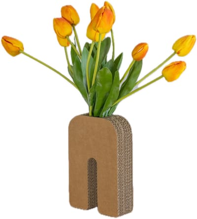 Kartonnen droogbloemen vaas rachel - 15 x 6 x 22 cm - Kartent