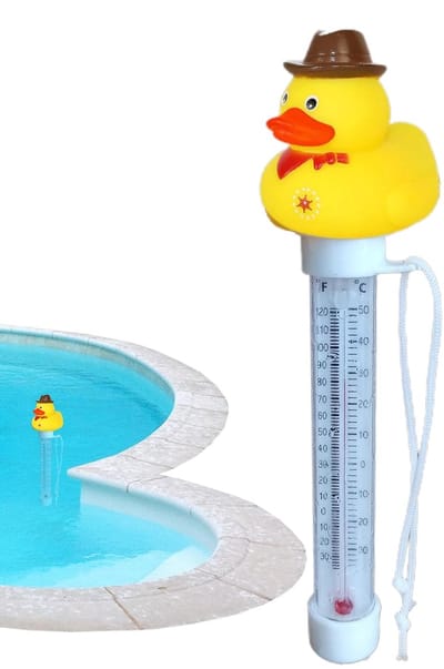 Zwemthermometer Drijvend - Waterthermometer Eend - Zwembad Temperatuur Meten - Schattig Eend Ontwerp - 20 cm - Geel