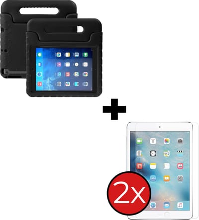 Hoesje - Geschikt voor Apple iPad Mini 1 (2012) - 7.9 inch - Met 2x Screenprotector - Kinderhoes - Shockproof Bumper - Kidsproof Case - Tablethoes - Kinder Hoes Cover - Oranje
