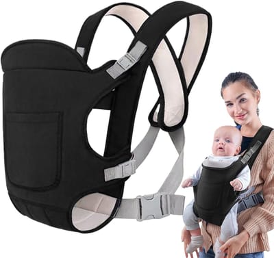 Draagzak - Draagzak baby - 4 Draagposities - Tot 15 Kilogram - Gemakkelijk te dragen - 35 x 23 x 6 cm - Zwart