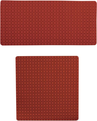 MSV Douche/bad anti-slip matten set badkamer - rubber - 2x stuks - terracotta - 2 formaten