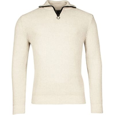 Baileys Trui Uni Color Half Zip Allover Structure Knit Kitt / male