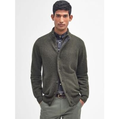 Barbour Zip Vest Lamswol Donkergroen - Maat XL - Heren