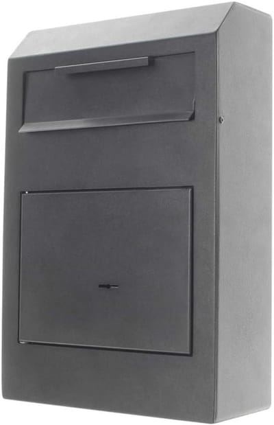 Afstortkluis Staal - Geldkluis Inworp - Veilig Geld Bewaren - Dubbelbaard Slot - 380x250x115 mm - Zwart