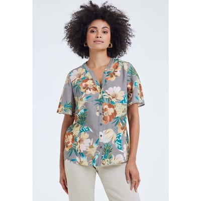 Blouse Manna Taupe Rising sun print