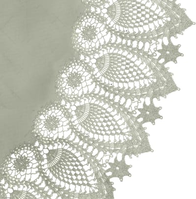 Unique Living tafelkleed/tafellaken - buiten/binnen - groen - Dia 152 cm - rond - kant look - weerbestendig