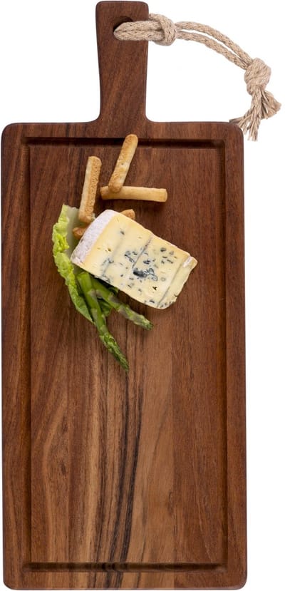 Pure Acacia Wood Borrelplank | Tapasplank | Serveerplank recht met sapgoot 49x20x2 cm