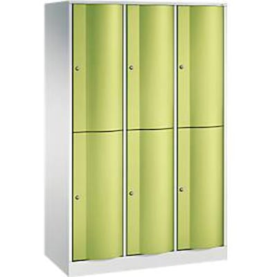 C+P Garderobekast Resisto, 3 vakken, 6 vakken, B 1148 x D 540 x H 1950 mm, lichtgrijs