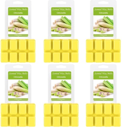 Dailygoods- Geurwas Citronella - Waxmelts - Geurblokjes - 6 Stuks - Sojawas - Etherische Citroengrasolie - Aangename Geur