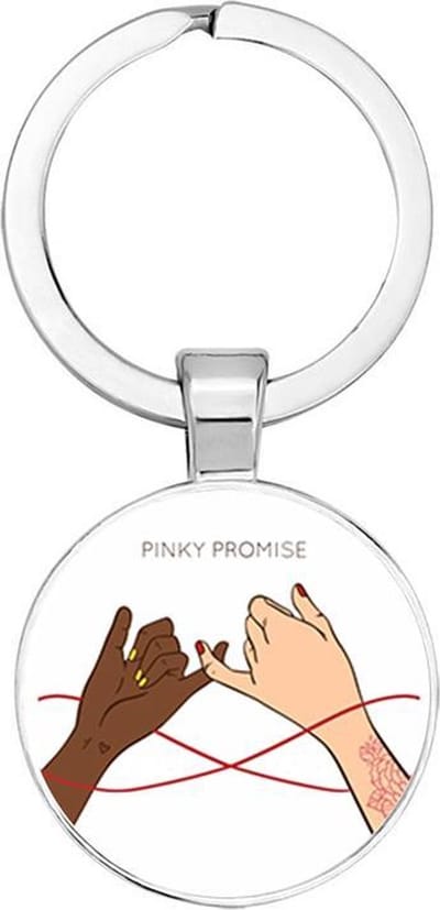 Akyol - Pinky promise Sleutelhanger - Vriendschap - Vriendin - Leuk kado voor je vriendin om te geven - 2,5 x 2,5 CM
