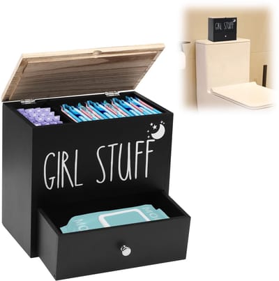 Dailygoods- Opbergdoos met deksel - Opbergdoos voor maandverband - Organizer voor vrouwelijke producten - Afneembare scheidingswanden - Boerderijdecoratie - Hygiëneproducten georganiseerd - Opbergbox