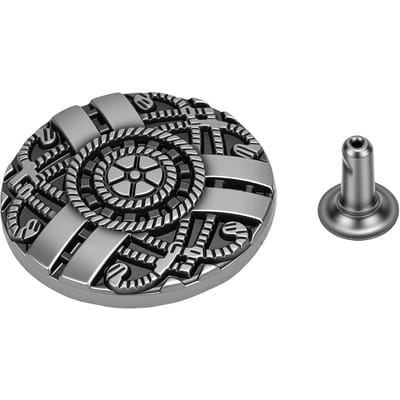 10 Sets Leer Klinknagels 20mm Antiek Zilver Ronde Klinknagels en 3x7mm IJzeren Trompet Voetjes voor Ambachten Decoratie gray