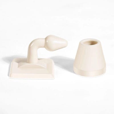Deurstopper - Verborgen Stopper - Deur Beschermen - Magnetisch en Zonder Boren - 15x15x15 cm - Beige