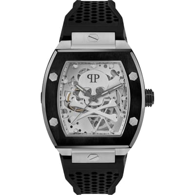 Philipp Plein The $Keleton PWBAA2023 Horloge - Siliconen - Zwart - Ø 44 mm