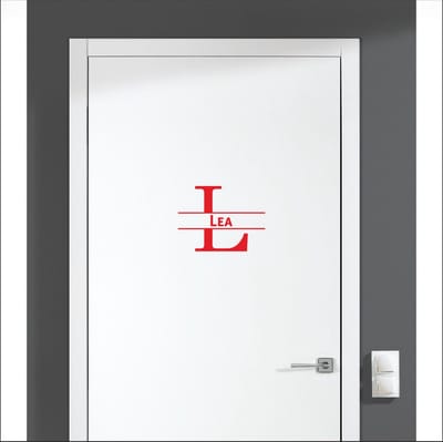 Deursticker Met Naam -  Lea - Rood