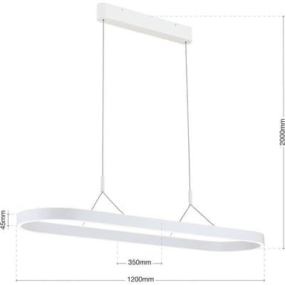 ORION Carrara LED hanglamp, wit, in hoogte verstelbaar, CCT