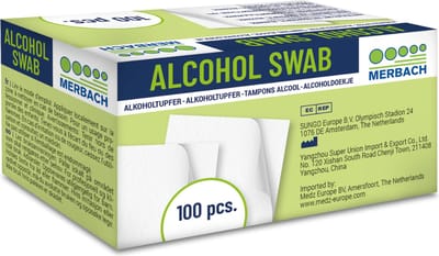 Merbach Alcoholdoekjes 65x30mm- 3 x 100 stuks voordeelverpakking