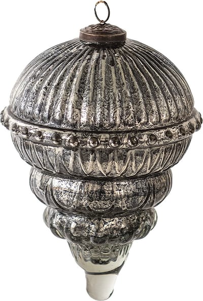 Clayre & Eef Kerstbal XL Overig Ø 14 cm Zilverkleurig Glas Kerstballen