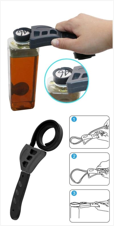 Dailygoods- Oliefiltersleutel - Verstelbaar - Antislip Handvat - Hoogwaardige Rubber - Universele Toepassing - Beschermt Oppervlakken - Sleutel