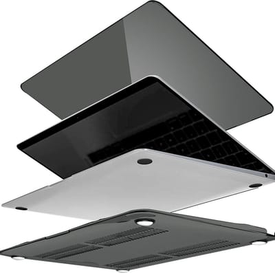 Avizar Hoes Geschikt voor MacBook Air 13 2018 beschermer Integraal Stijf, Ontwerp, Zwart