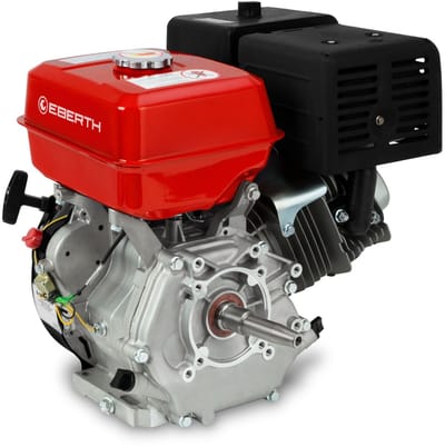 EBERTH 13 pk 9,56 kW benzinemotor met conische as (22 mm Ø), stationaire motor, kartmotor, aandrijfmotor met oliepeilbeveiliging, 4-takt, 1-cilinder benzinemotor, cilinderinhoud 389 cc, luchtgekoeld, start met trekkoord