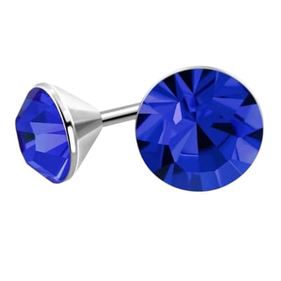 Aramat Jewels | Oorbellen | Stalen Kristal Oorbellen met koningsblauw steentje – Zilverkleur – 3mm | | | |3mm | Staal | Kinderen, Volwassenen | Verkleurd niet